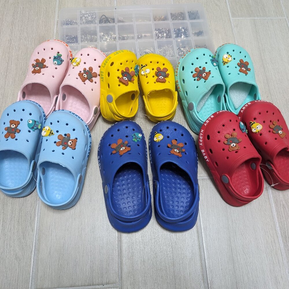 NWT Super Cute DARK BLUE Teddy Clogs Kids Unisex Slip-ons Sizes 12M … - Picture 4 of 4